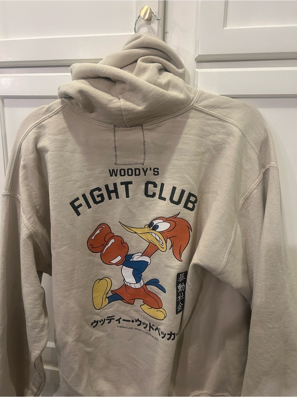 riot society Beige Woody's Fight Club Graphic Hoodie